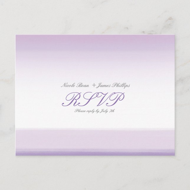 Carte postale Mariage Lavender Purple Watercolor (Devant)