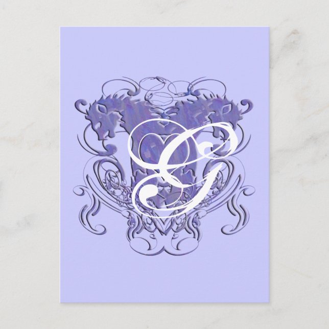 Carte Postale Mariage Lion Renaissance Monogramme Merci (Devant)