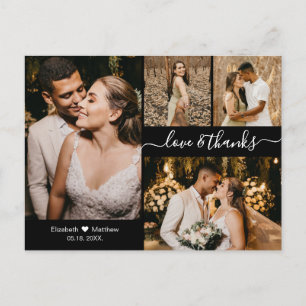 Carte Postale Mariage Love et Merci Photo Collage Merci Po