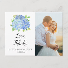Carte Postale Mariage Love & Thanks Hydrangea Photo Florale