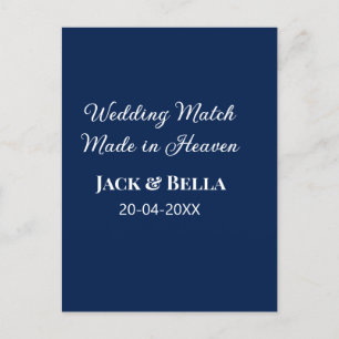 Carte Postale Mariage Match fait au ciel mariage faveurs bleu