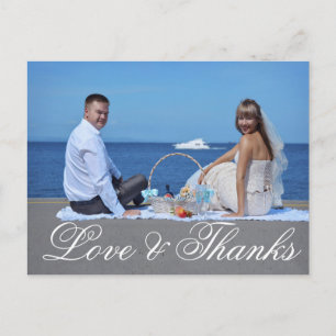 Carte postale mariage Merci