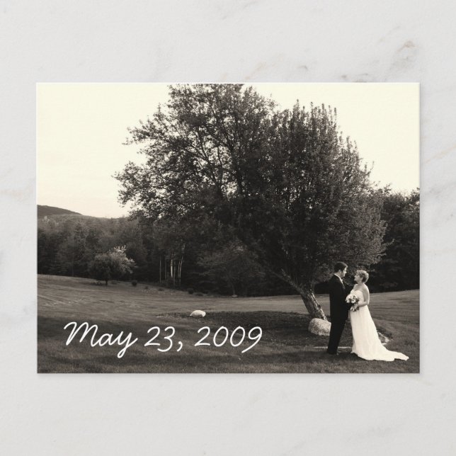 Carte postale mariage Merci (Devant)