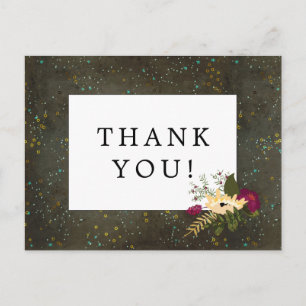 Carte Postale Mariage Merci Chalkboard Gold Silver Stars