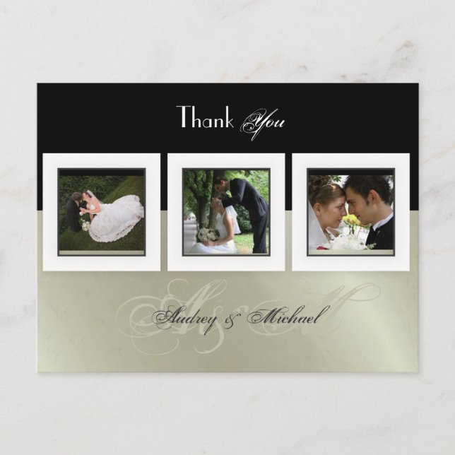 Carte Postale MARIAGE MERCI do-it-yourself COULEUR/ 3 IMAGES (Devant)