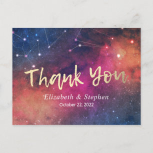Carte Postale Mariage Merci Galaxy Star Nebula Constellation