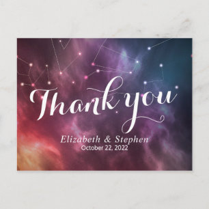 Carte Postale Mariage Merci Galaxy Star Nebula Constellation