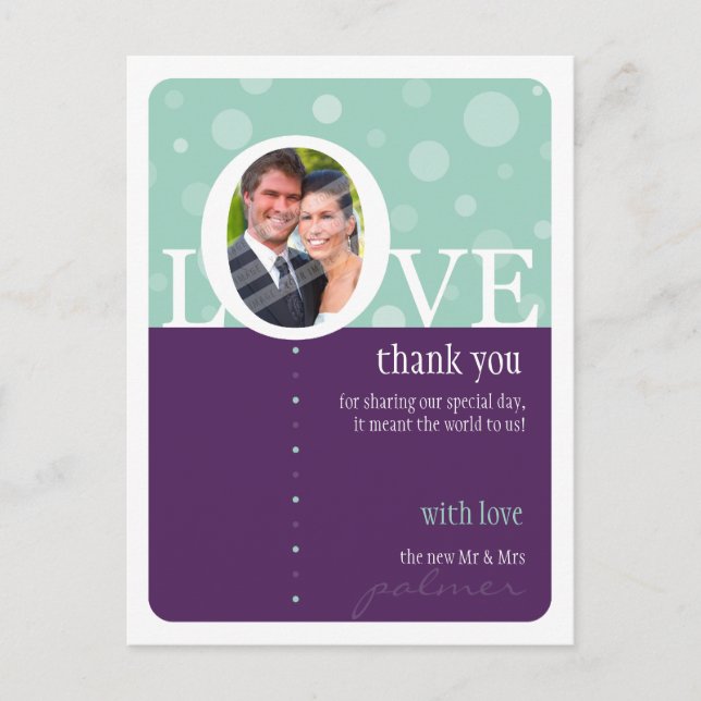 Carte Postale MARIAGE MERCI NOTE :: LOVEbubbles 6 (Devant)