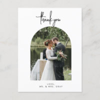 Carte postale mariage Merci photo