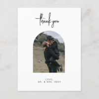 Carte postale mariage Merci photo