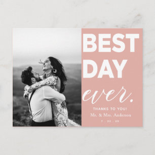 Carte Postale Mariage Merci photo Meilleur jour jamais