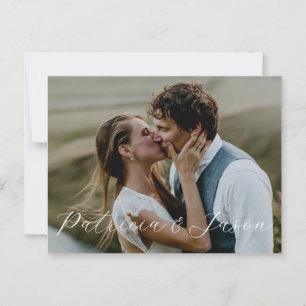 Carte Postale Mariage minimaliste de calligraphie photo