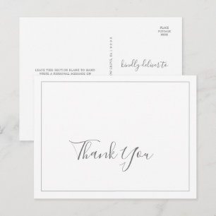 Carte postale Mariage minimaliste en argent