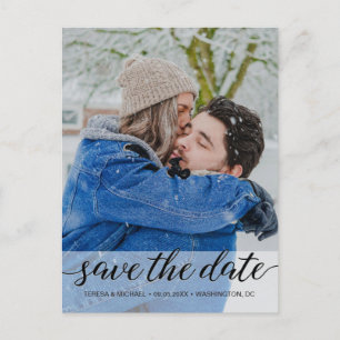 Carte Postale Mariage Moderne Enregistrer la date personnalisée