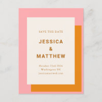 Mariage moderne Gras Enregistrer la date rose et o