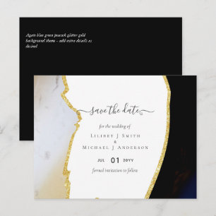 Carte Postale Mariage Moderne Sublime Noir et Or