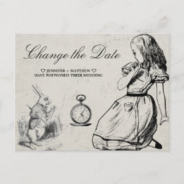 Carte Postale Mariage Modifier la date Alice au pays des merveil