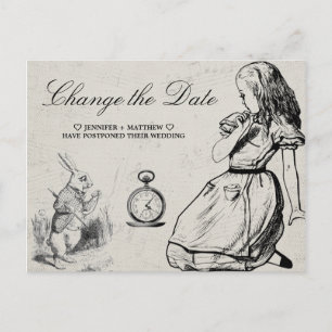 Carte Postale Mariage Modifier la date Alice au pays des merveil