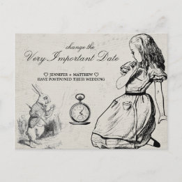 Carte Postale Mariage Modifier la date Alice au pays des merveil