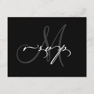 Carte postale mariage Monogram RSVP