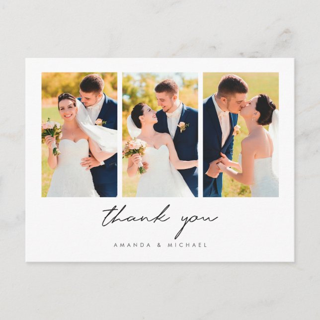 Carte postale Mariage Multi Photo Collage Merci (Devant)