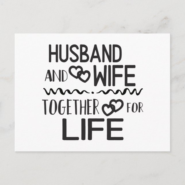 Carte Postale Mariage Noir Blanc Mariée Groom Amour Anniversaire (Devant)