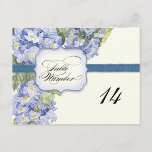 Carte Postale Mariage officiel bleu Hydrangea Bracket Floral