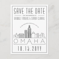 Mariage Omaha | Skyline stylisée Enregistrer la da
