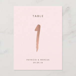 Carte Postale Mariage or Rose de brosse moderne Tableau numéro 1