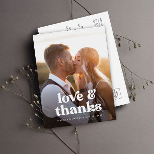 Carte Postale Mariage photo Bohemian Retro Merci