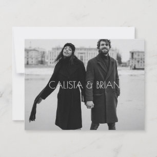 Carte Postale Mariage photo design noir et blanc