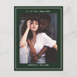 Carte Postale Mariage photo élégant Enregistrer la date Invitati