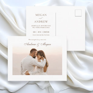 Carte Postale Mariage photo élégant minimaliste 