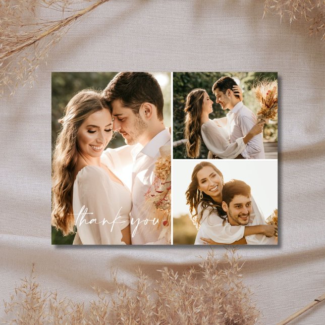 Carte postale Mariage Photo en terre cuite Boho Me (Terracotta Boho Wedding Photo Thank You Postcard)