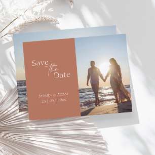 Carte Postale Mariage photo en terre cuite moderne Enregistrer l