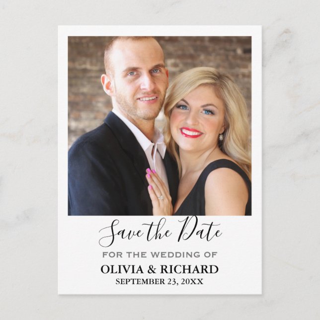 Carte Postale Mariage Photo Enregistrer La Date Annonce (Devant)