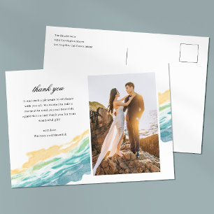 Carte postale Mariage photo minimaliste de plage