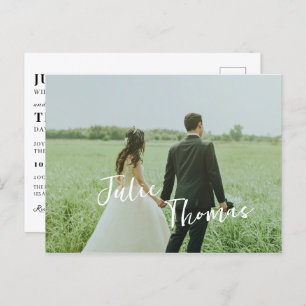 Carte Postale Mariage photo minimaliste moderne