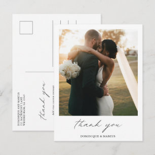Carte Postale Mariage photo simple et chic minimal