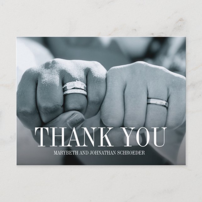 Carte postale Mariage photo simple et élégant (Devant)
