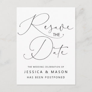 Carte postale Mariage reportée