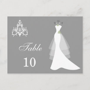 Carte Postale Mariage robe, lustre sur gris Numéro de tableau