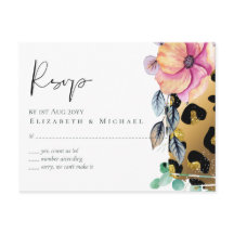 Mariage Rose Doré Imprimé Léopard Bling Girly Glam
