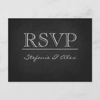 Carte postale mariage RSVP Chalkboard