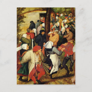 Carte Postale Mariage rustique, détail des gens qui dansent