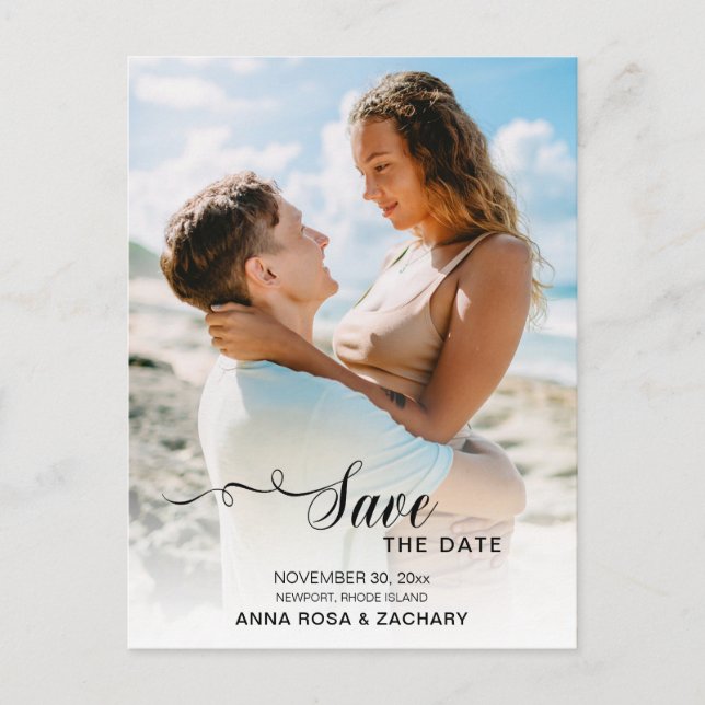 Carte Postale *~* Mariage Sauvegarder la date  - Code QR Site We (Devant)
