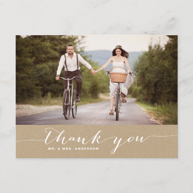 Carte postale Mariage Shabby Chic Script (Devant)