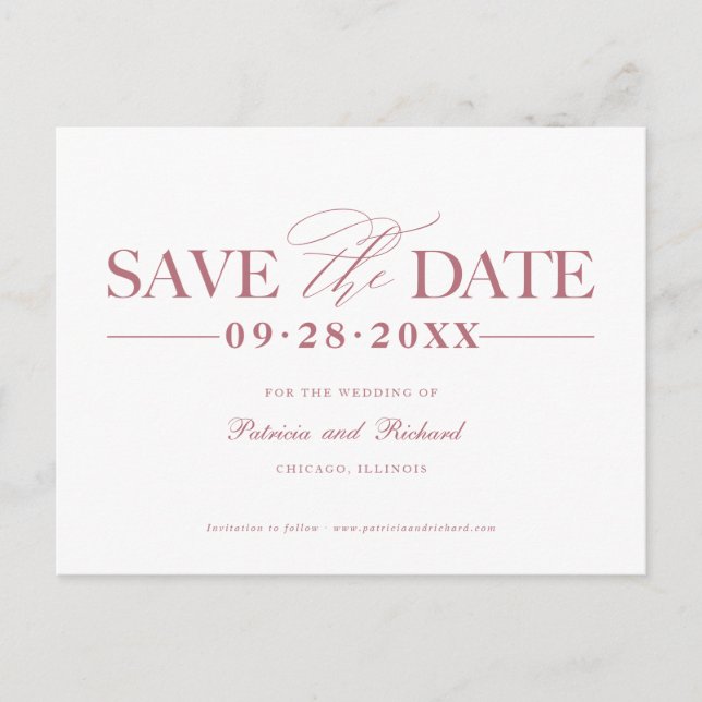 Carte Postale Mariage Simple Et Design Enregistrer La Date Non P (Devant)