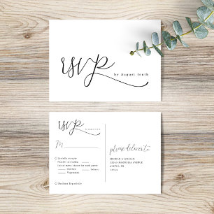 Carte Postale Mariage simple et élégant RSVP