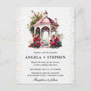 Carte Postale Mariage sous la tonnelle dans un jardin printanier
